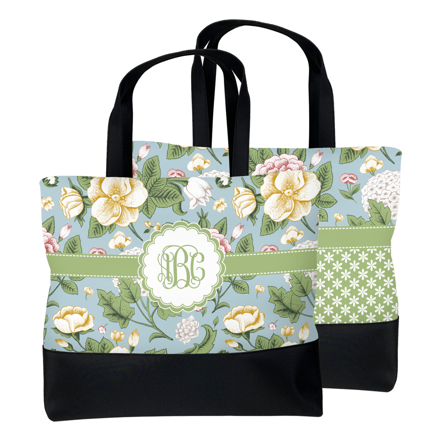 floral beach tote