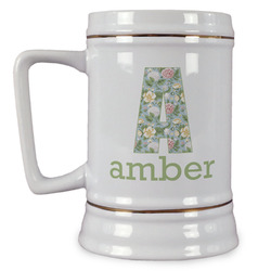 Vintage Floral Beer Stein (Personalized)