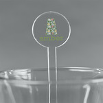 Vintage Floral 7" Round Plastic Stir Sticks - Clear (Personalized)