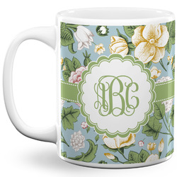 Vintage Floral 11 Oz Coffee Mug - White (Personalized)