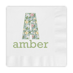 Vintage Floral Embossed Decorative Napkins (Personalized)