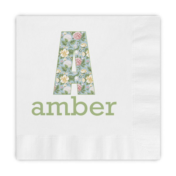 Custom Vintage Floral Embossed Decorative Napkins (Personalized)