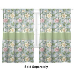 Vintage Floral Curtain Panel - Custom Size