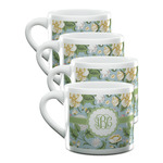 Vintage Floral Double Shot Espresso Cups - Set of 4 (Personalized)