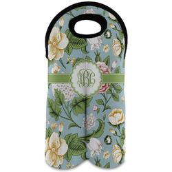 Vintage Floral Wine Tote Bag (2 Bottles) (Personalized)