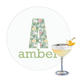 Vintage Floral Printed Drink Topper - 3.25" (Personalized)