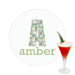 Vintage Floral Printed Drink Topper -  2.5" (Personalized)