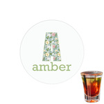 Vintage Floral Printed Drink Topper - 1.5" (Personalized)