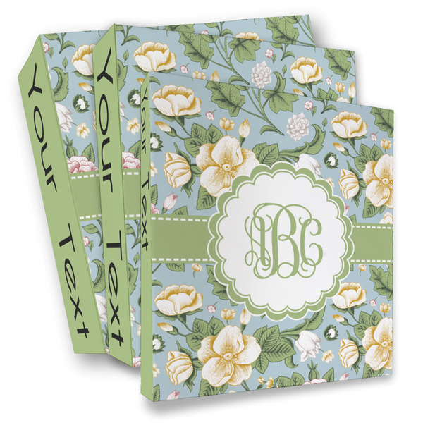 Custom Vintage Floral 3 Ring Binder - Full Wrap (Personalized)