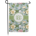 Vintage Floral Small Garden Flag - Double Sided w/ Monograms