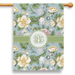 Vintage Floral 28" House Flag - Double Sided (Personalized)