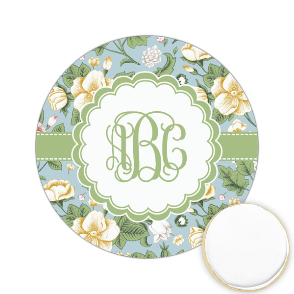 Custom Vintage Floral Printed Cookie Topper - 2.15" (Personalized)