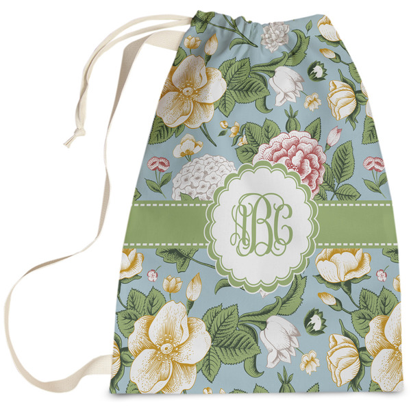 Custom Vintage Floral Laundry Bag - Large (Personalized)