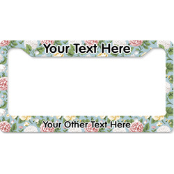 Vintage Floral License Plate Frame - Style B (Personalized)