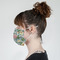 Vintage Floral Mask - Side View on Girl