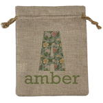 Vintage Floral Burlap Gift Bag (Personalized)