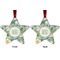 Vintage Floral Metal Star Ornament - Front and Back