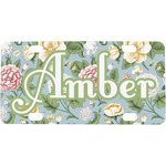 Vintage Floral Mini/Bicycle License Plate (Personalized)