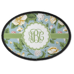 Vintage Floral Iron On Oval Patch w/ Monogram