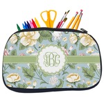 Vintage Floral Neoprene Pencil Case - Medium w/ Monogram