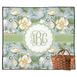 Vintage Floral Outdoor Picnic Blanket (Personalized)