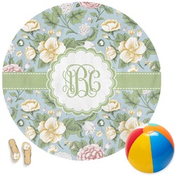 Vintage Floral Round Beach Towel (Personalized)