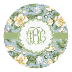 Vintage Floral Round Decal - Small (Personalized)