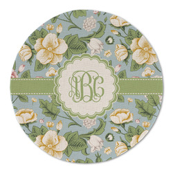 Vintage Floral Round Linen Placemat (Personalized)