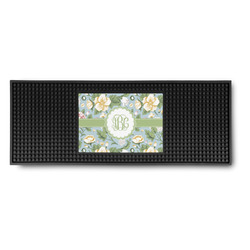 Vintage Floral Rubber Bar Mat (Personalized)