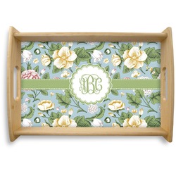 Vintage Floral Natural Wooden Tray - Small (Personalized)