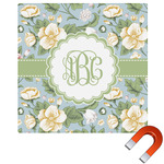 Vintage Floral Square Car Magnet - 6" (Personalized)