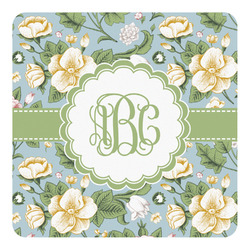 Vintage Floral Square Decal - Large (Personalized)
