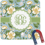 Vintage Floral Square Fridge Magnet (Personalized)