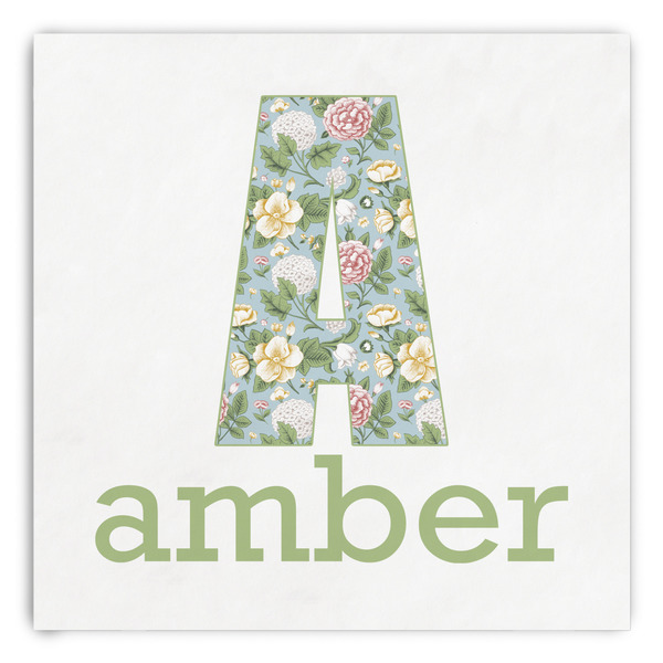 Custom Vintage Floral Paper Dinner Napkins (Personalized)