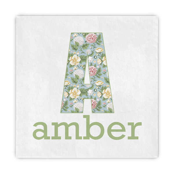 Custom Vintage Floral Decorative Paper Napkins (Personalized)