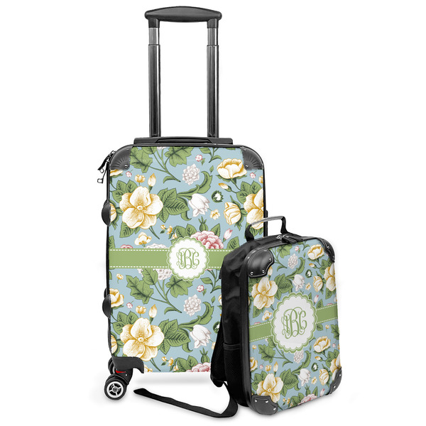 Custom Vintage Floral Kids 2-Piece Luggage Set - Suitcase & Backpack (Personalized)