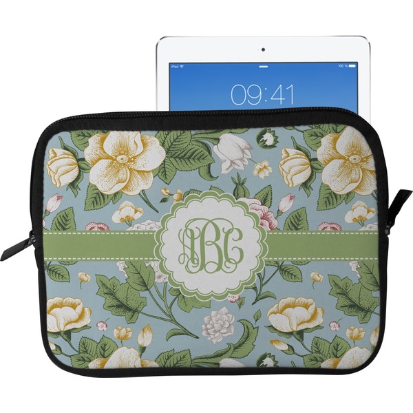 Custom Vintage Floral Tablet Case / Sleeve - Large (Personalized)