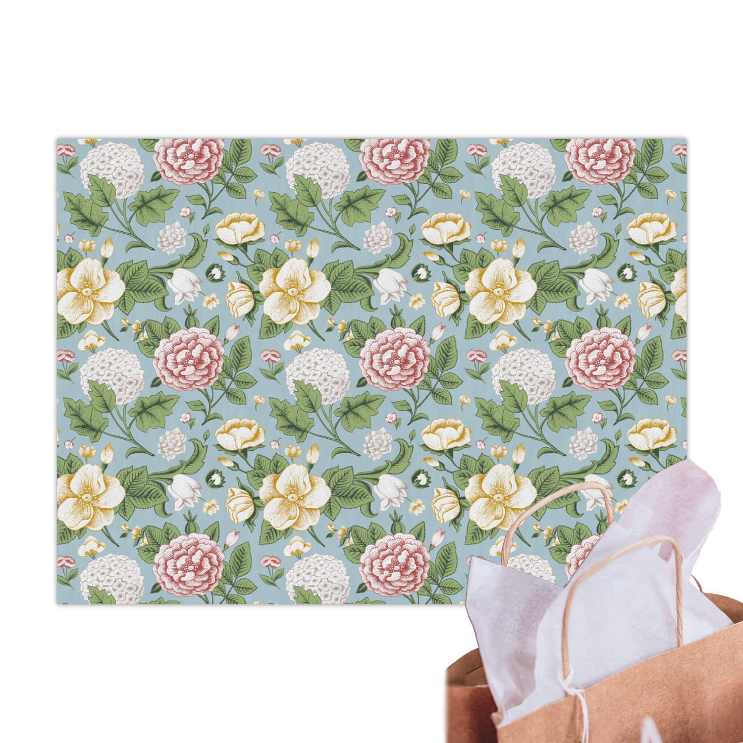 Custom Vintage Floral Tissue Paper Sheets