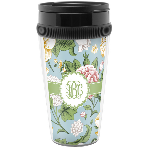 Custom Vintage Floral Acrylic Travel Mug without Handle (Personalized)