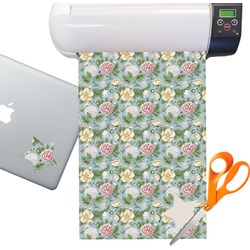 Vintage Floral Sticker Vinyl Sheet (Permanent)