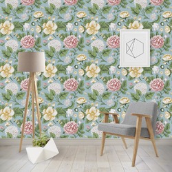 Vintage Floral Wallpaper & Surface Covering (Water Activated - Removable)
