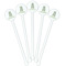 Vintage Floral White Plastic 5.5" Stir Stick - Fan View