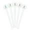 Vintage Floral White Plastic 7" Stir Stick - Round - Fan View