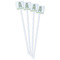 Vintage Floral White Plastic Stir Stick - Double Sided - Square - Front