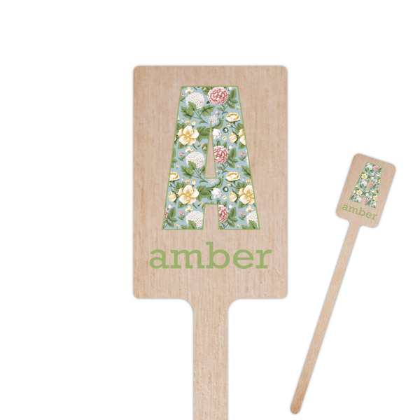 Custom Vintage Floral Rectangle Wooden Stir Sticks (Personalized)