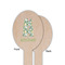 Vintage Floral Wooden Food Pick - Oval - Single Sided - Front & Back