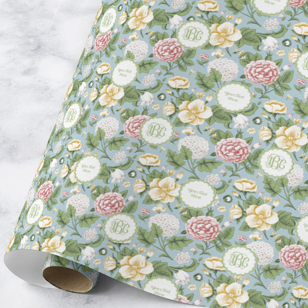 Custom Vintage Floral Wrapping Paper Roll - Large - Matte (Personalized)