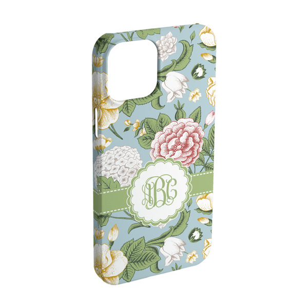 Custom Vintage Floral iPhone Case - Plastic - iPhone 15 Pro (Personalized)