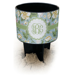 Vintage Floral Black Beach Spiker Drink Holder (Personalized)