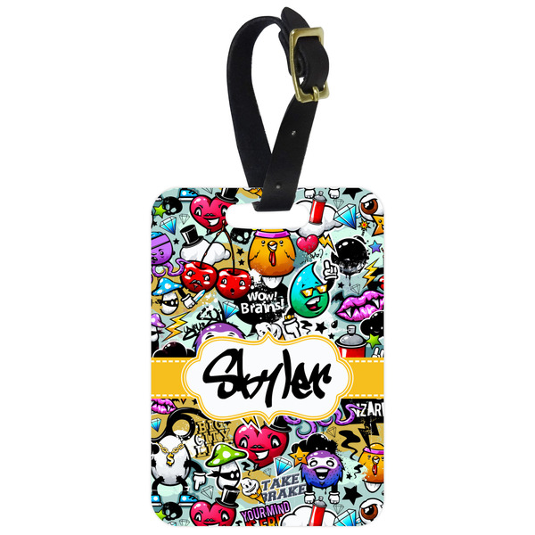 Custom Graffiti Metal Luggage Tag w/ Name or Text